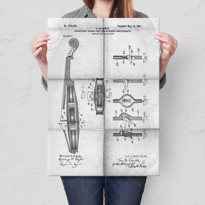 Plakat metalowy Violin Instrument Daily Prezent