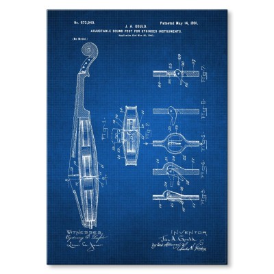 Plakat metalowy Violin Instrument Tech Prezent