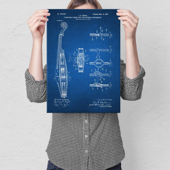 Plakat metalowy Violin Instrument Tech Prezent