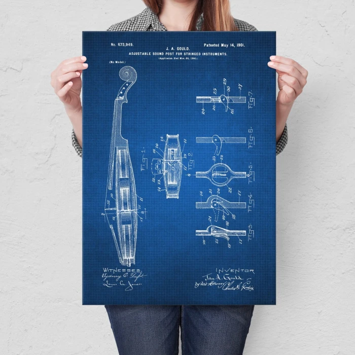Poster metal Violin Instrument Tech gift