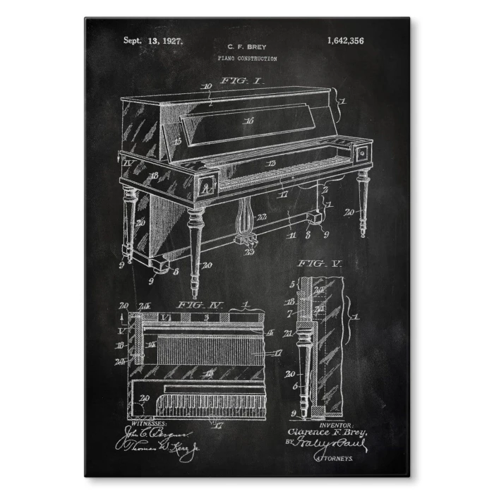 Plakat metalowy Piano construction Slate Prezent