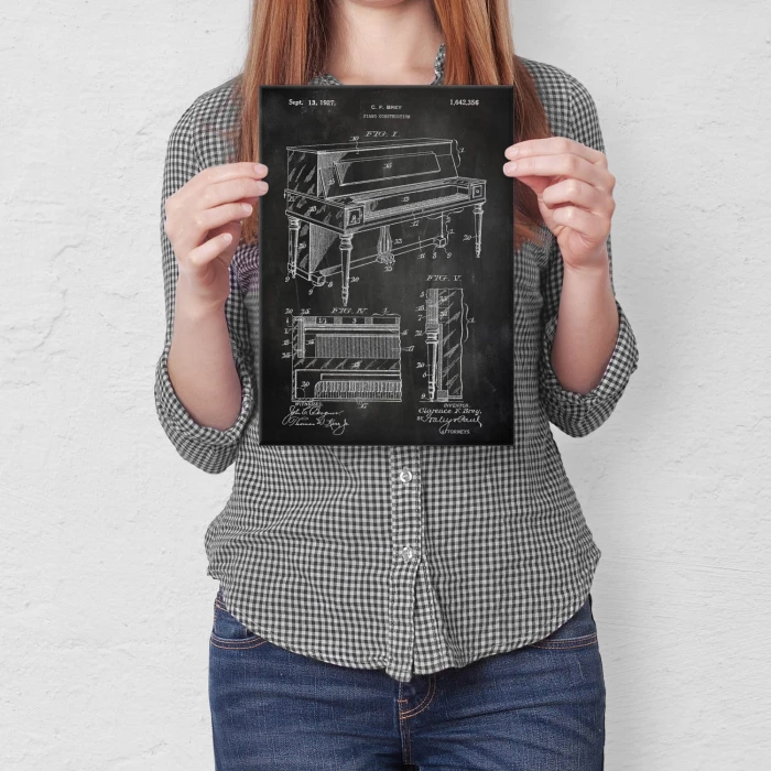 Poster metal Piano construction Slate gift