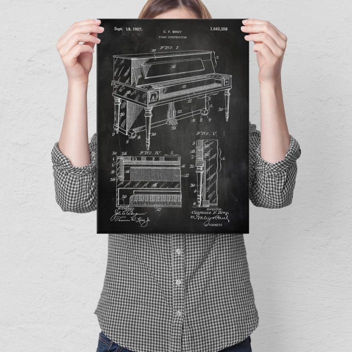 Poster metal Piano construction Slate gift