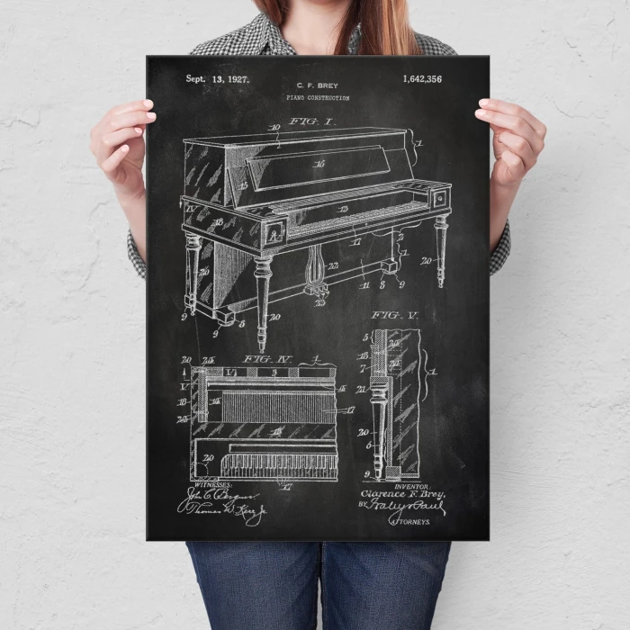 Poster metal Piano construction Slate gift