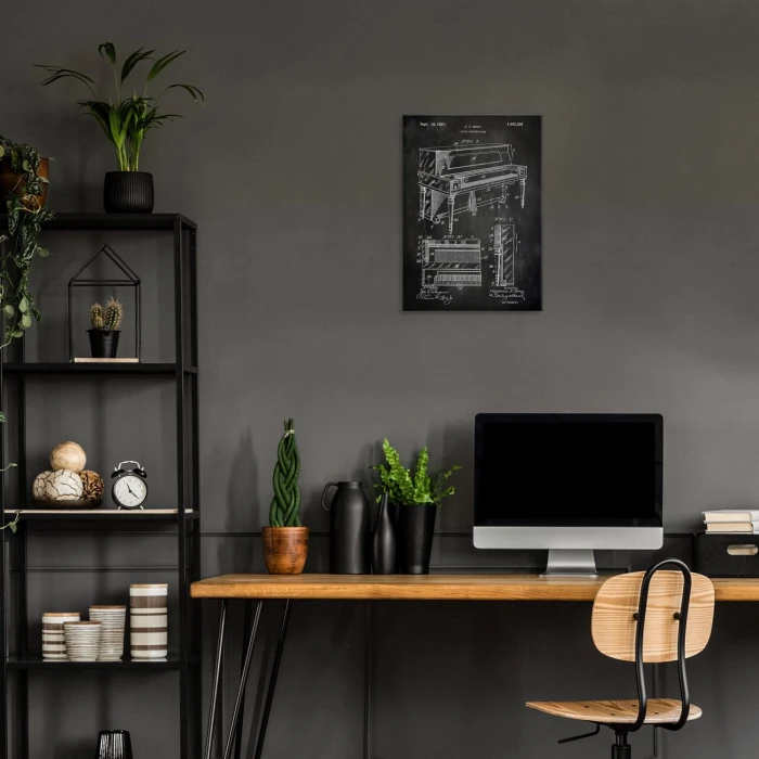 Plakat metalowy Piano construction Slate Prezent