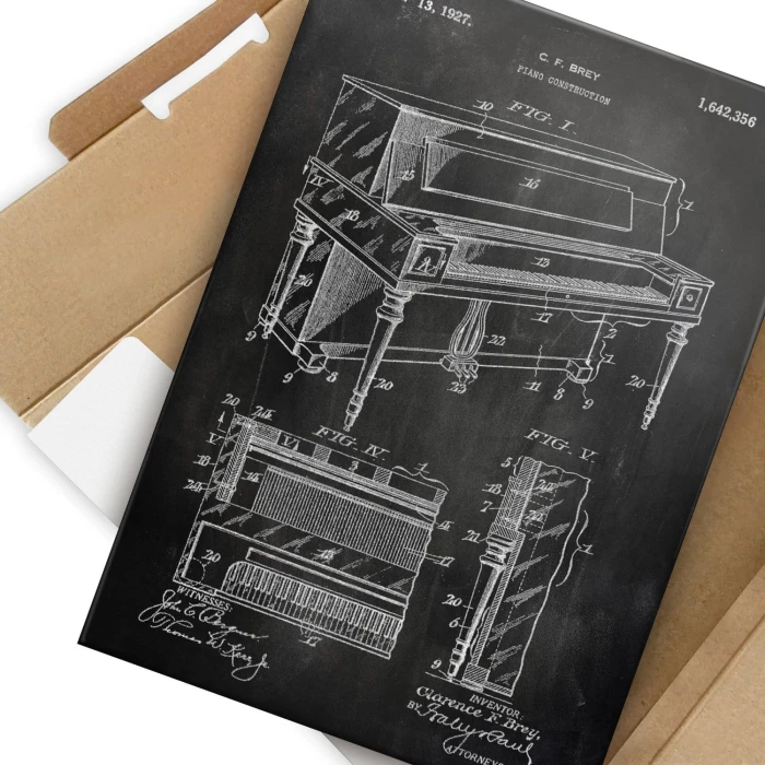 Poster metal Piano construction Slate gift
