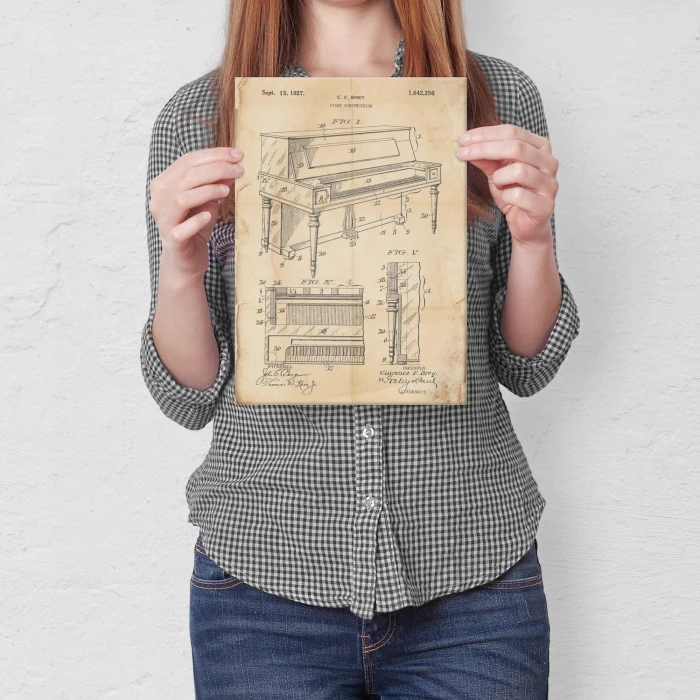 Poster metal Piano construction Retro gift