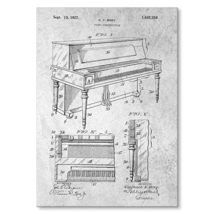 Poster metal Piano construction Stone gift