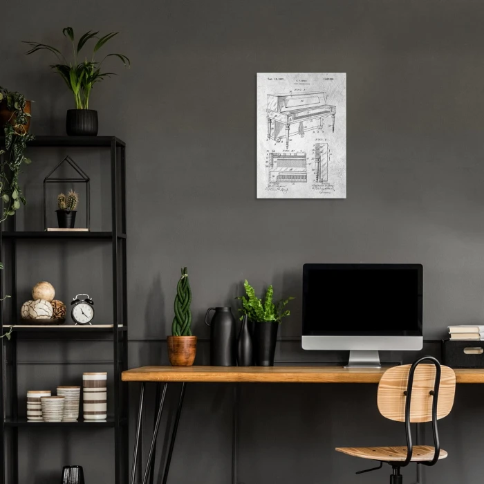 Plakat metalowy Piano construction Stone Prezent