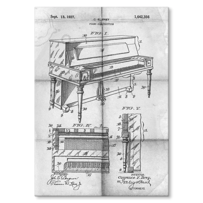 Plakat metalowy Piano construction Daily Prezent