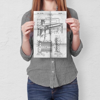 Plakat metalowy Piano construction Daily Prezent