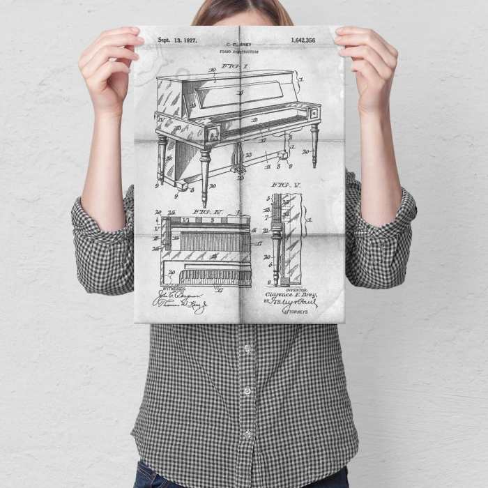 Poster metal Piano construction Daily gift