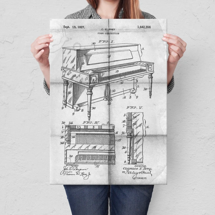 Poster metal Piano construction Daily gift