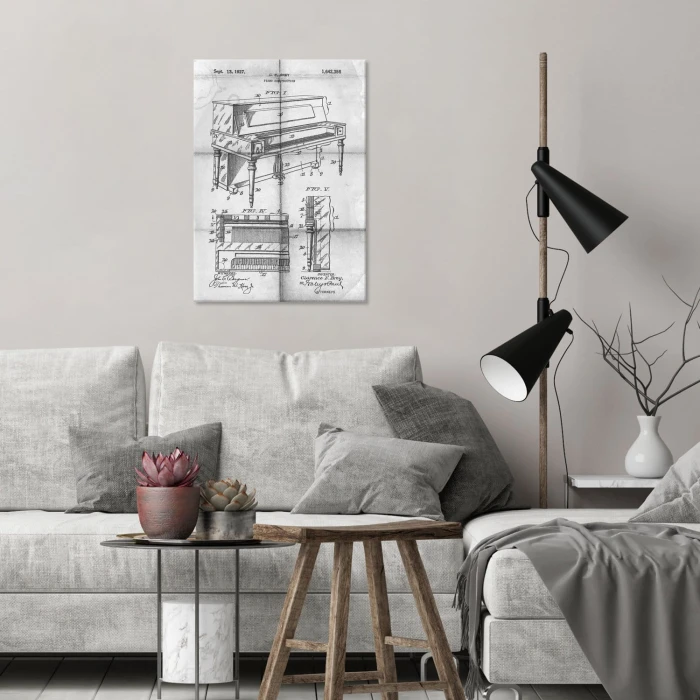 Poster metal Piano construction Daily gift