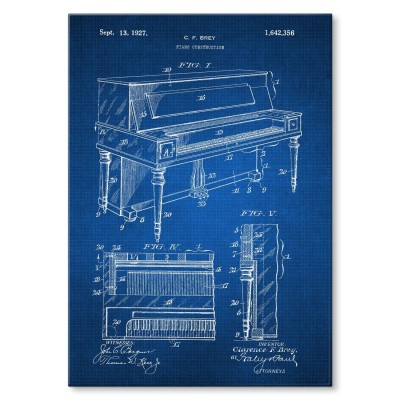 Plakat metalowy Piano construction Tech Prezent
