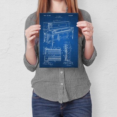 Plakat metalowy Piano construction Tech Prezent