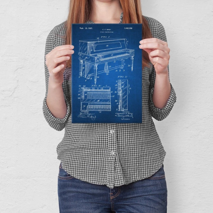 Plakat metalowy Piano construction Tech Prezent