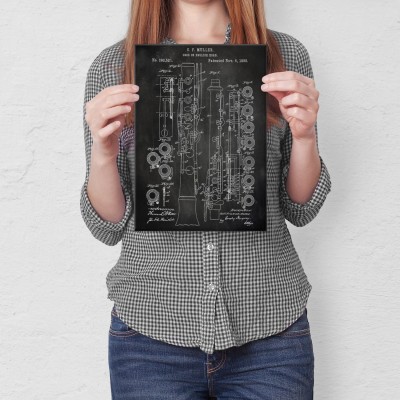 Plakat metalowy Oboe English Horn Slate Prezent