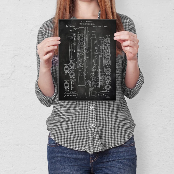 Poster metal Oboe English Horn Slate gift
