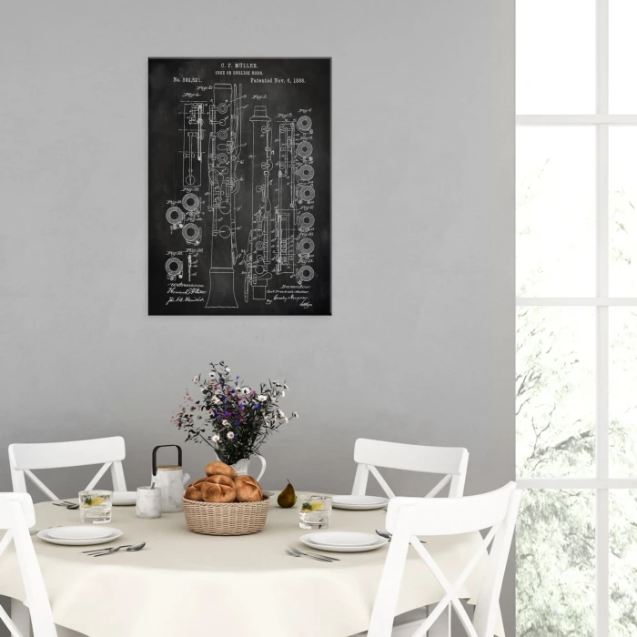 Poster metal Oboe English Horn Slate gift