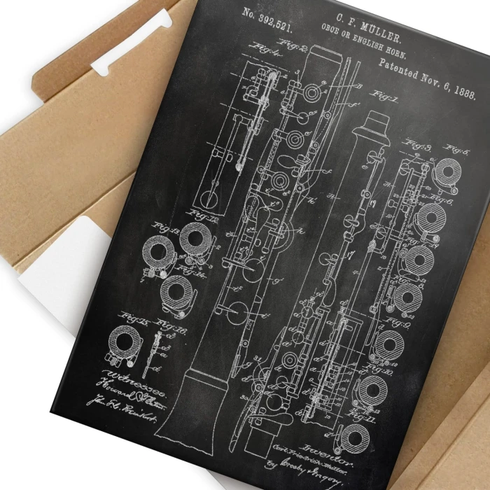 Poster metal Oboe English Horn Slate gift