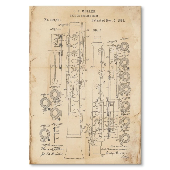 Poster metal Oboe English Horn Retro gift