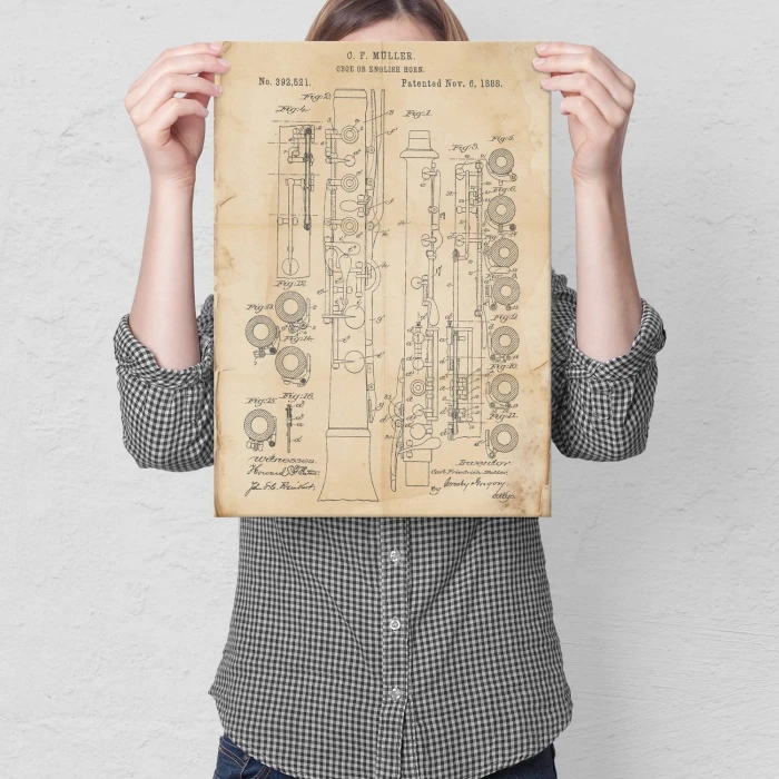 Poster metal Oboe English Horn Retro gift