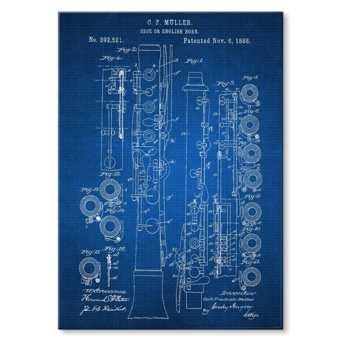 Plakat metalowy Oboe English Horn Tech Prezent