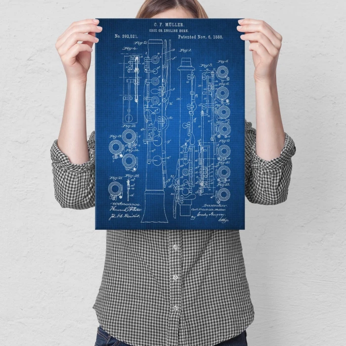 Plakat metalowy Oboe English Horn Tech Prezent