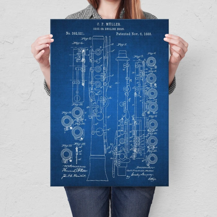 Plakat metalowy Oboe English Horn Tech Prezent