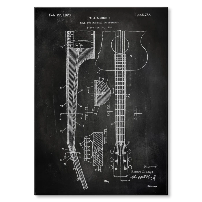 Plakat metalowy Guitar instrument Slate Prezent