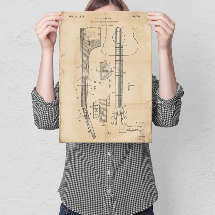 Poster metal Guitar instrument Retro gift
