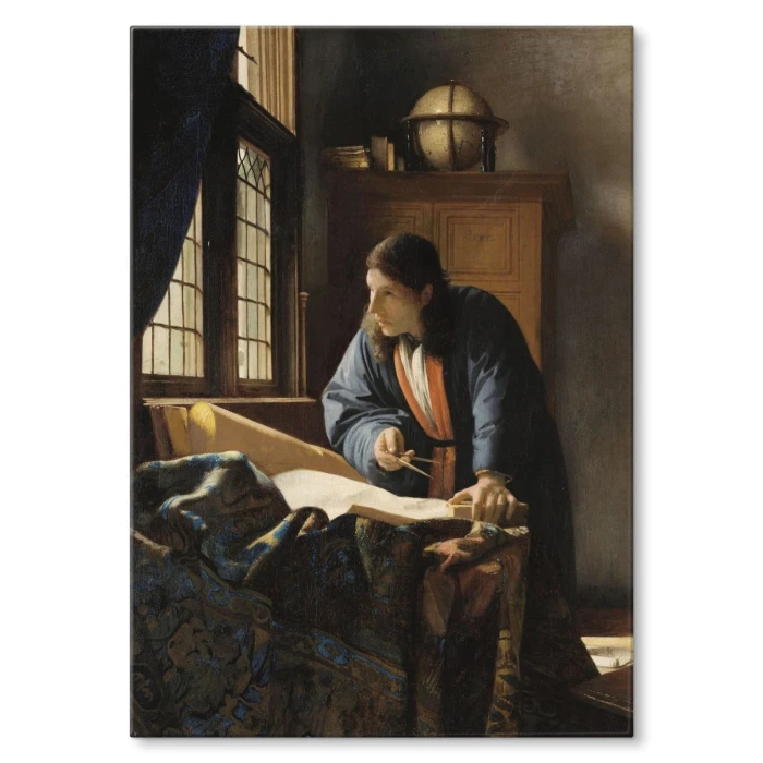 Plakat metalowy Vermeer Geograf Prezent