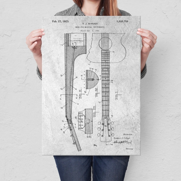 Plakat metalowy Guitar instrument Stone Prezent