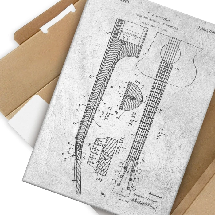 Plakat metalowy Guitar instrument Stone Prezent