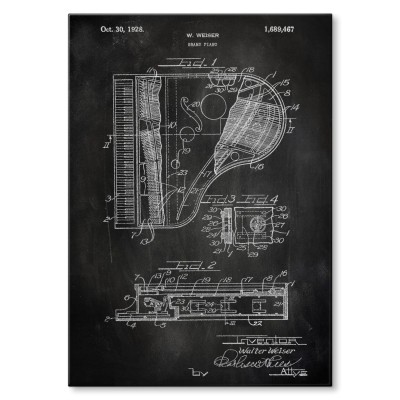 Plakat metalowy Grand Piano Slate Prezent