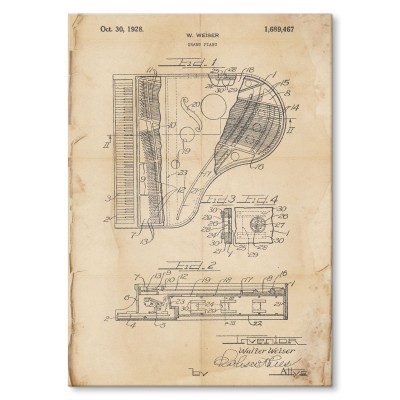 Plakat metalowy Grand Piano Retro Prezent