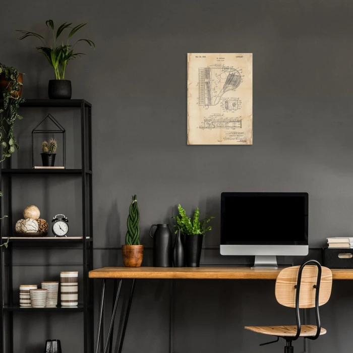 Plakat metalowy Grand Piano Retro Prezent