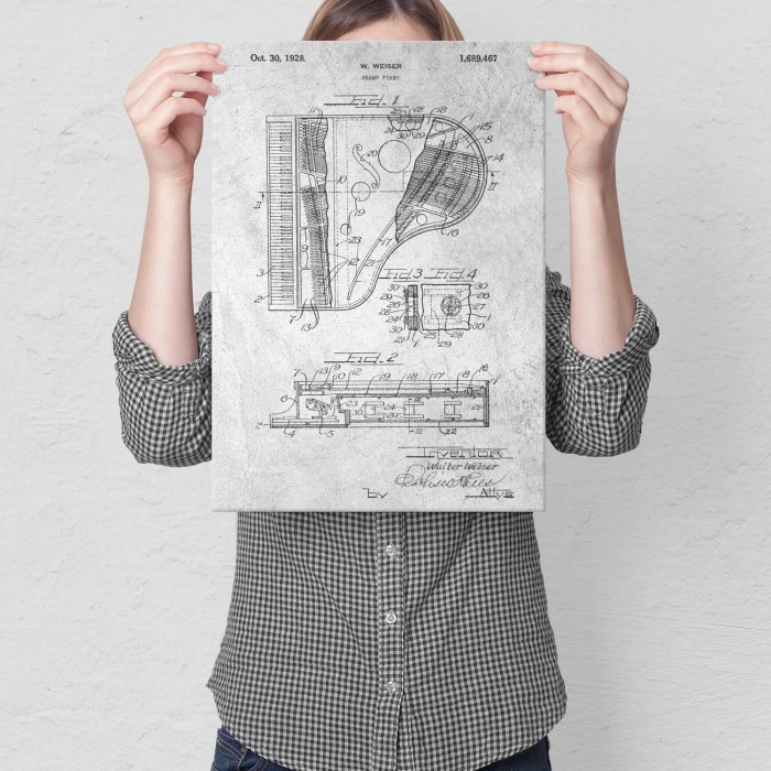 Poster metal Grand Piano Stone gift