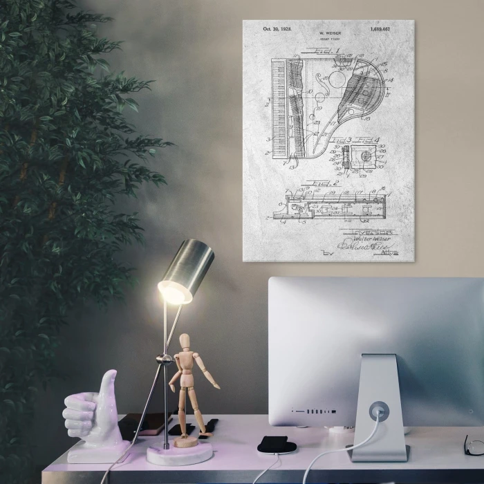 Plakat metalowy Grand Piano Stone Prezent