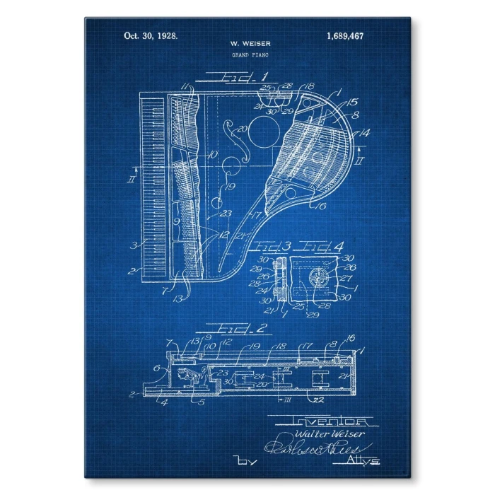 Poster metal Grand Piano Tech gift