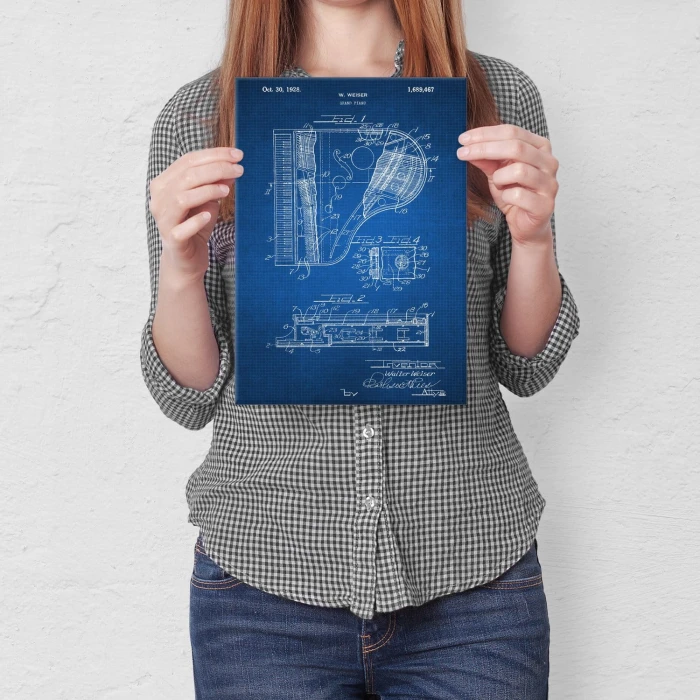 Plakat metalowy Grand Piano Tech Prezent