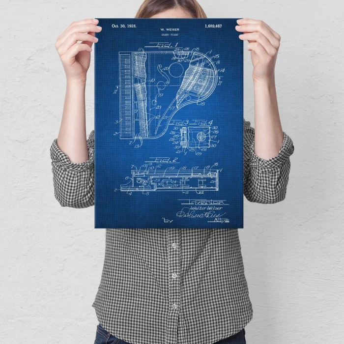 Plakat metalowy Grand Piano Tech Prezent