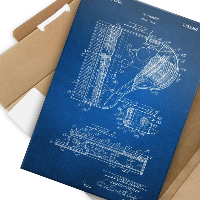 Plakat metalowy Grand Piano Tech Prezent