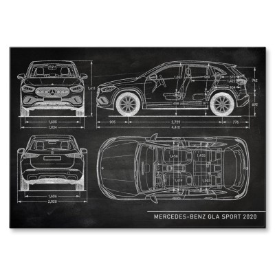 Poster metal Mercedes GLA Slate gift