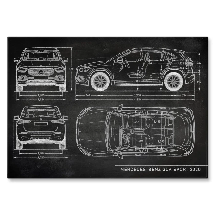 Plakat metalowy Mercedes GLA Slate Prezent