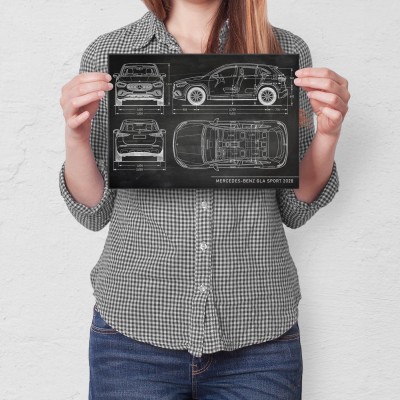 Plakat metalowy Mercedes GLA Slate Prezent