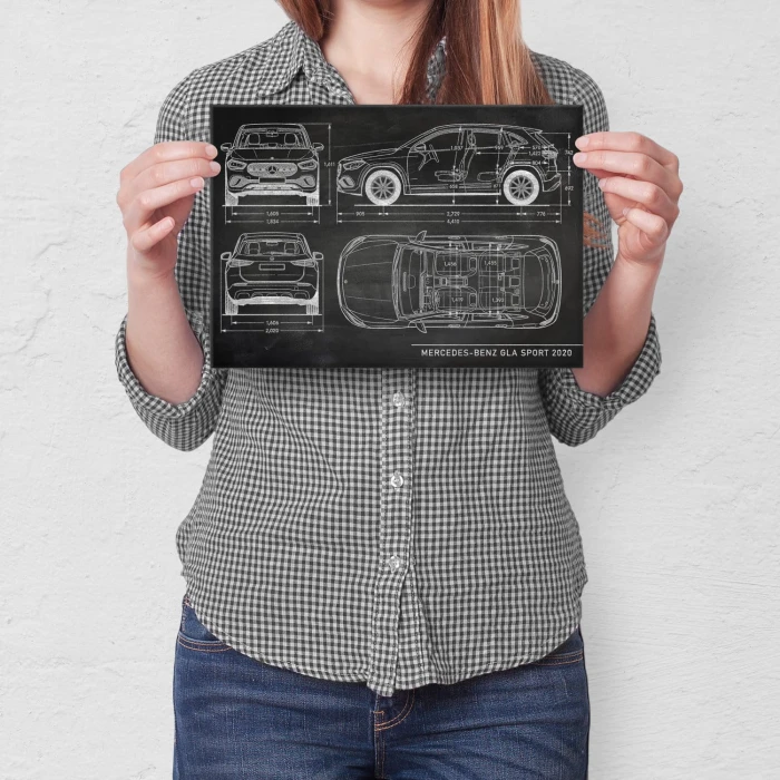 Poster metal Mercedes GLA Slate gift