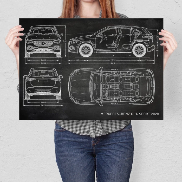 Poster metal Mercedes GLA Slate gift