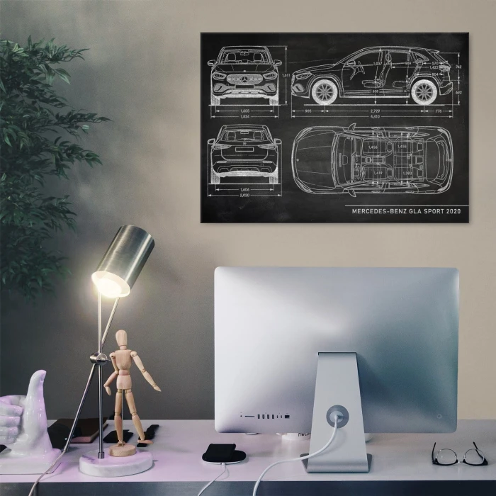 Plakat metalowy Mercedes GLA Slate Prezent
